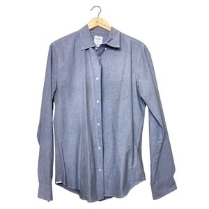 Gap Modern Oxford Shirt Mens Large Blue Gray Long Sleeve Button Down 100% Cotton